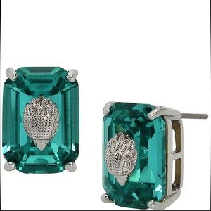 Kurt Geiger London Signature Eagle Baguette Stone Stud Earrings